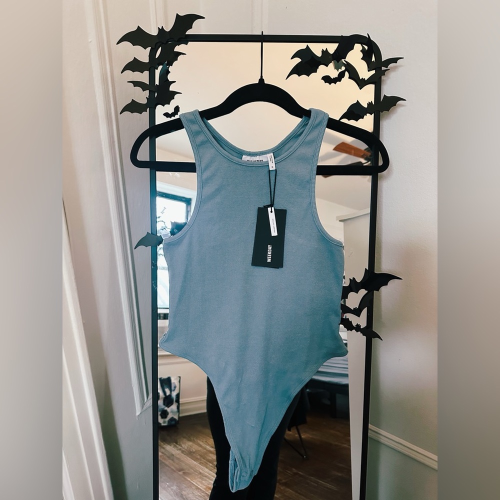Weekday Ribbed Bodysuit M — Minimal, Chic & New With Tags!